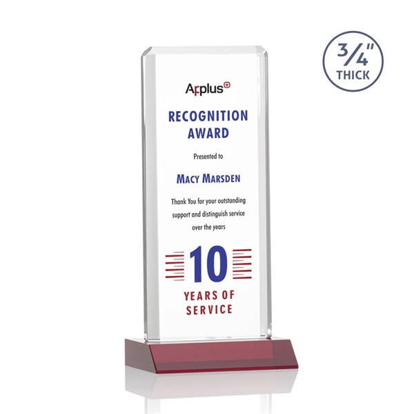 The Southport Award features a beveled Starfire Crystal with a Red... from ASI 84592 St Regis Group / St Regis