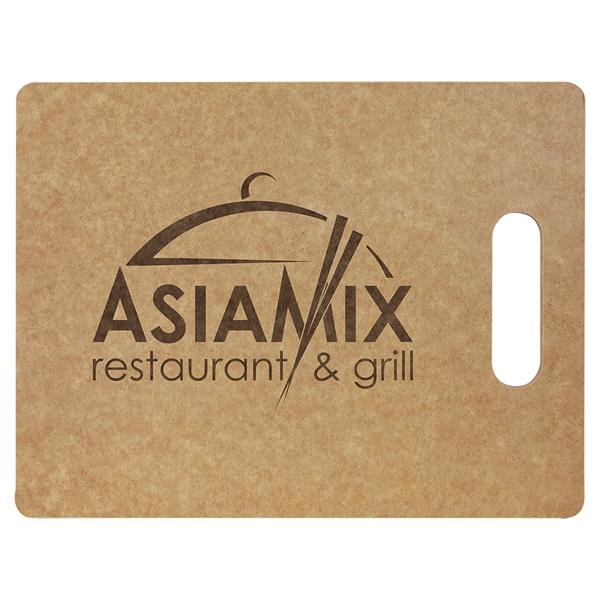 Eco Rectangle Cutting Board 9" x 6" made of wood fiber... from ASI 72657 Active Life Promo / Apres Ski Ingrain Promo