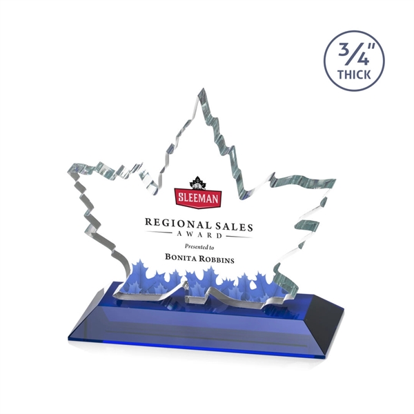 Maple leaf  Starfire Crystal award mounted on top of a... from ASI 84592 St Regis Group / St Regis