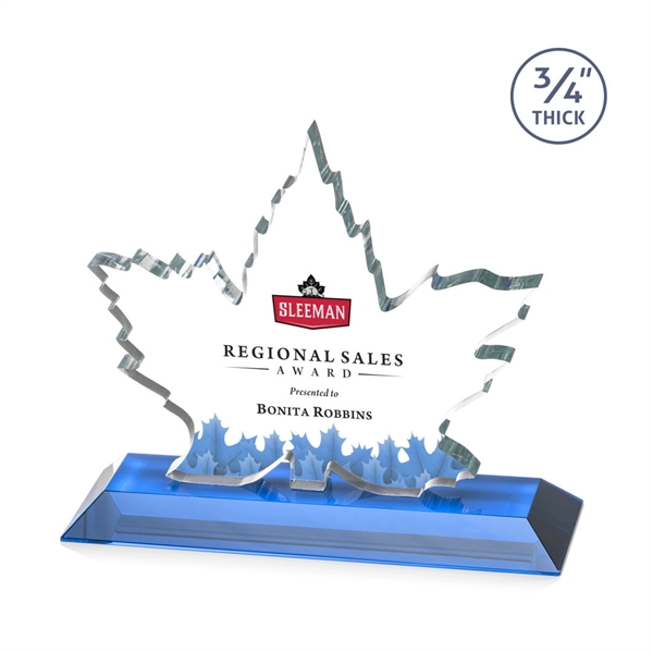 Maple leaf  Starfire Crystal award mounted on top of a... from ASI 84592 St Regis Group / St Regis