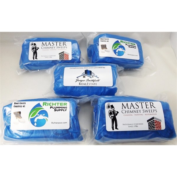 Lightweight 3.3gm (.12 oz.) CPE Shoe Covers - PromoPack 10-count (5... from ASI 31490 Admatch Corporation