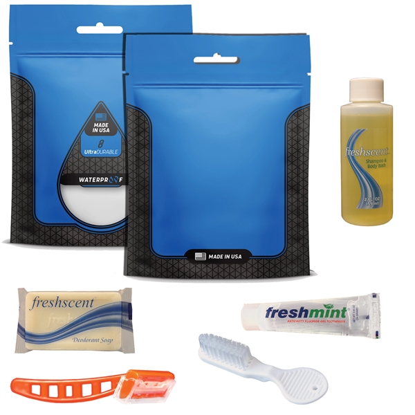 Prison kit with a toothbrush, razor, shampoo, toothpaste, and soap.... from ASI 84514 Safety Made