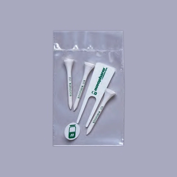 Combination pack with three 2 1/8" golf tees, one marker and... from ASI 63500 Jomar Industries Inc / Tee Line