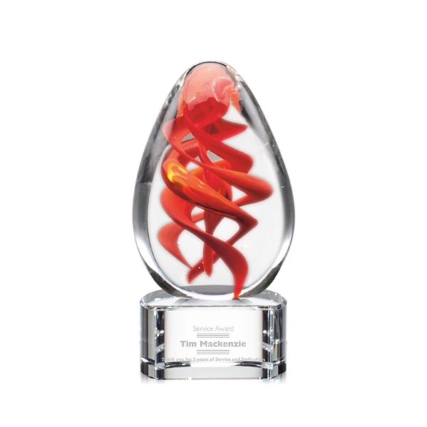 Hand blown art glass award on a clear Paragon base.... from ASI 84592 St Regis Group / St Regis
