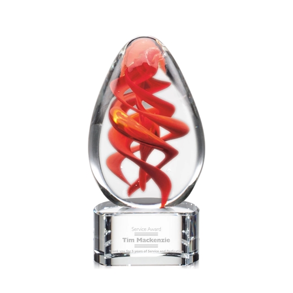 Hand blown art glass award on a clear Paragon base.... from ASI 84592 St Regis Group / St Regis