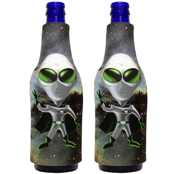 Long neck bottle sleeve holder, sublimated.... from ASI 35745 American Zebra Line/AZL