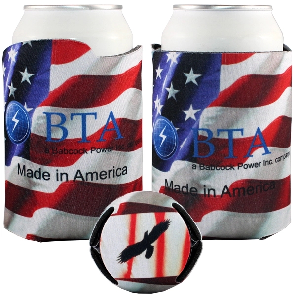 Sublimated Flag Beverage Holder.... from ASI 35745 American Zebra Line/AZL