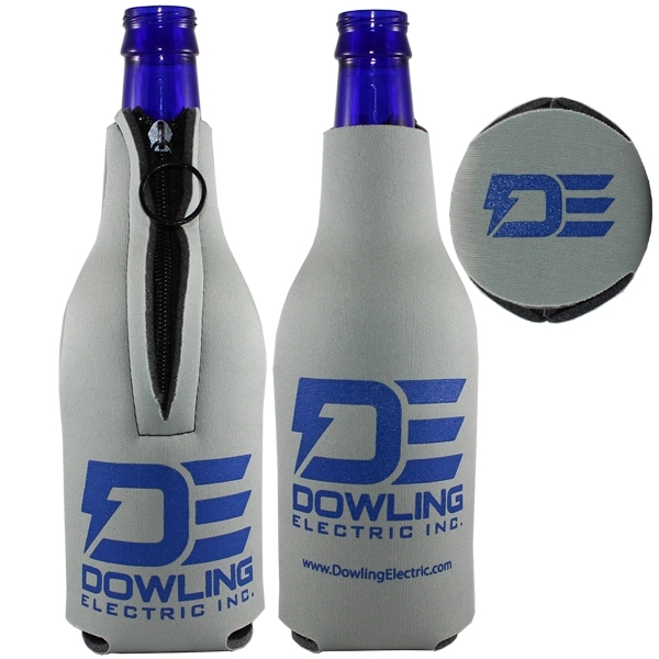 1/8" High density, cloth laminated open-cell foam zipper bottle holder.... from ASI 35745 American Zebra Line/AZL