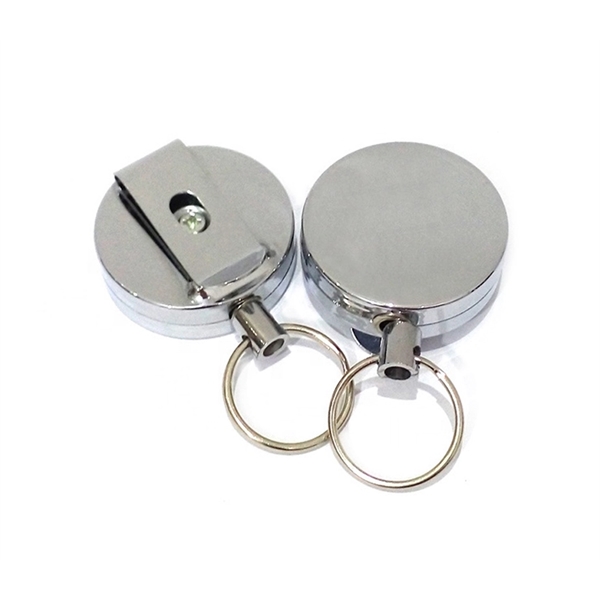 1.57" round metal retractable badge reel with split ring.... from ASI 37218 Athena Promo (tm)
