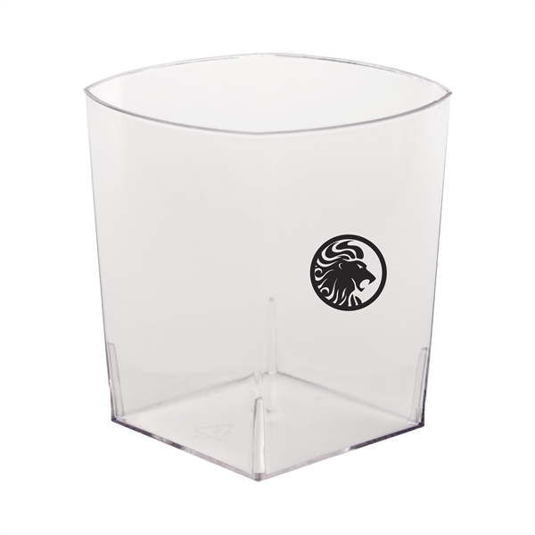 Clear plastic 9 oz. "Rocks" square tumbler.... from ASI 88200 TK Sorg's - A Div of Arch Promo Group, LLC / PETITE