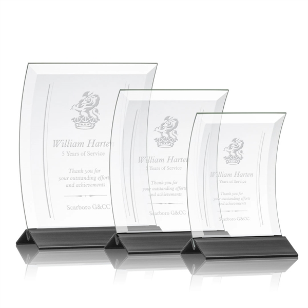 Beveled starfire crystal is kiln fired into this curved shape and... from ASI 84592 St Regis Group / St Regis