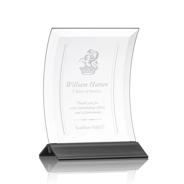 Beveled starfire crystal is kiln fired into this curved shape and... from ASI 84592 St Regis Group / St Regis