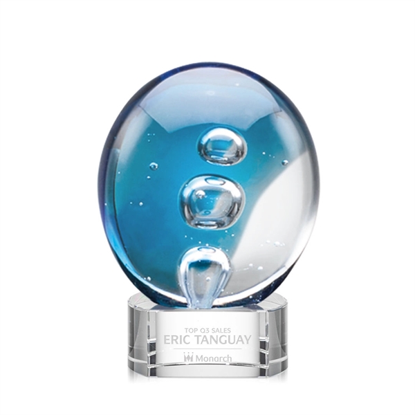 Hand blown art glass award, 4 1/2" High, on a clear... from ASI 84592 St Regis Group / St Regis