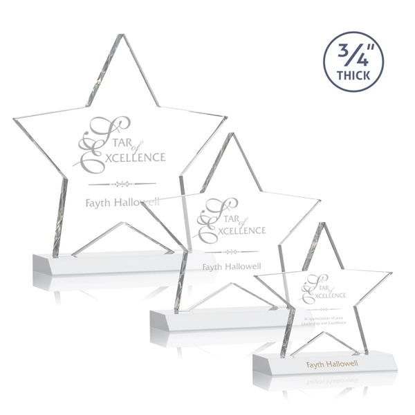 Beautiful 3/4" thick Optical crystal star shape award mounted on a... from ASI 84592 St Regis Group / St Regis