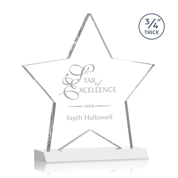 Beautiful 3/4" thick Optical crystal star shape award mounted on a... from ASI 84592 St Regis Group / St Regis