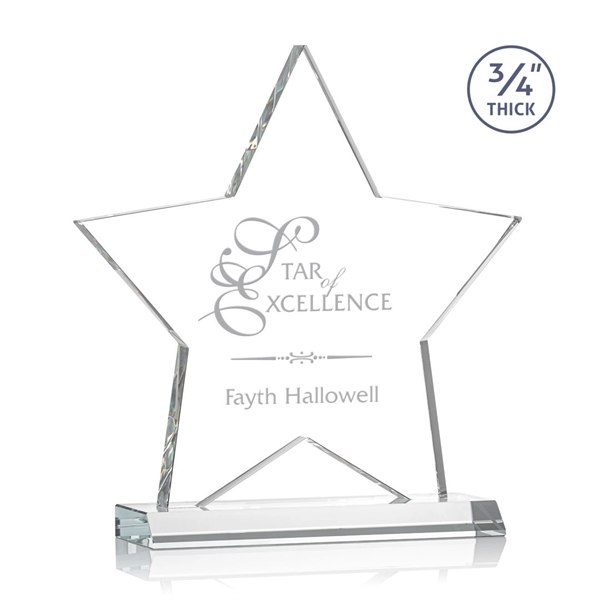 Beautiful 3/4" thick Optical crystal star shape award mounted on a... from ASI 84592 St Regis Group / St Regis
