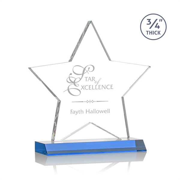 Beautiful 3/4" thick Optical crystal star shape award mounted on a... from ASI 84592 St Regis Group / St Regis