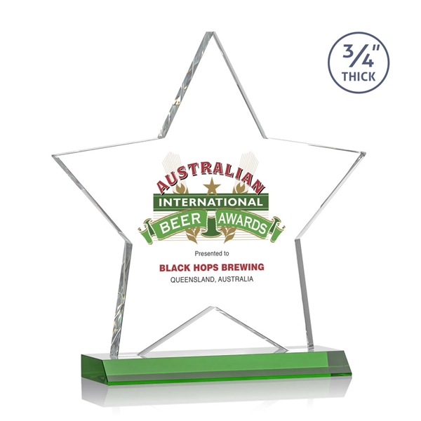 Optical crystal star shape award on a Green optical crystal base.... from ASI 84592 St Regis Group / St Regis