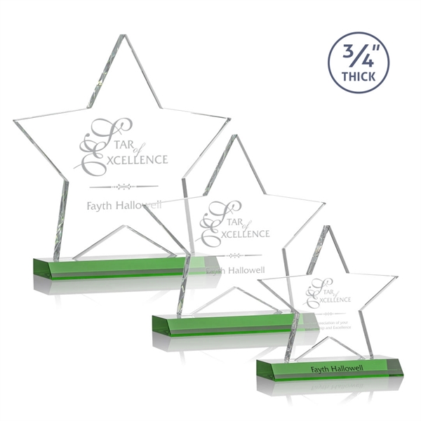 Beautiful 3/4" thick Optical crystal star shape award mounted on a... from ASI 84592 St Regis Group / St Regis
