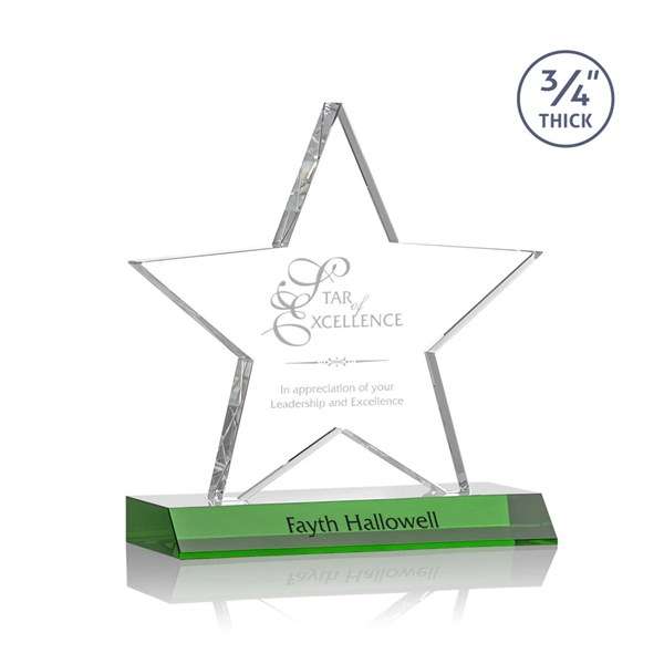 Beautiful 3/4" thick Optical crystal star shape award mounted on a... from ASI 84592 St Regis Group / St Regis