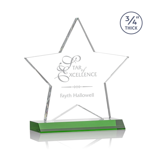 Beautiful 3/4" thick Optical crystal star shape award mounted on a... from ASI 84592 St Regis Group / St Regis