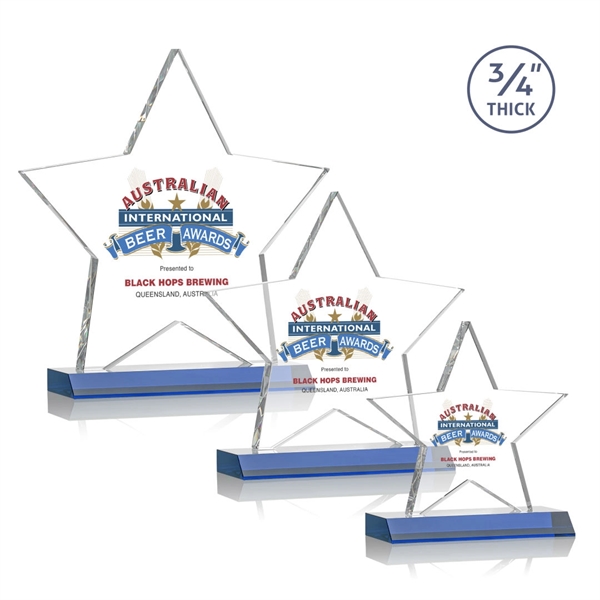 Optical crystal star shape award on a Blue optical crystal base.... from ASI 84592 St Regis Group / St Regis