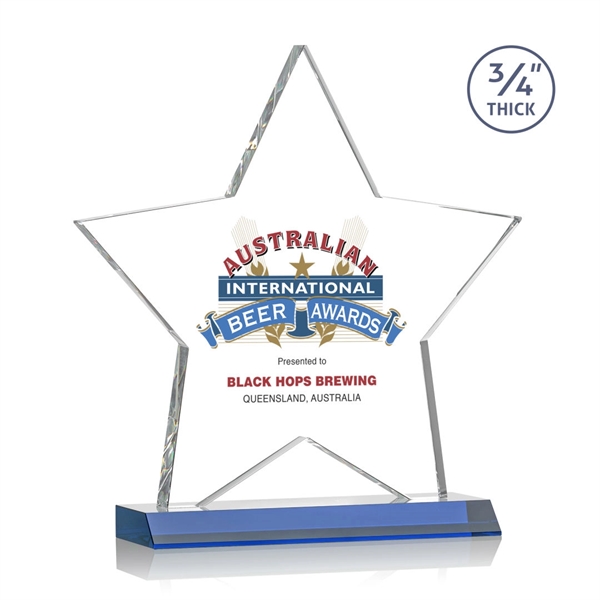 Optical crystal star shape award on a Blue optical crystal base.... from ASI 84592 St Regis Group / St Regis