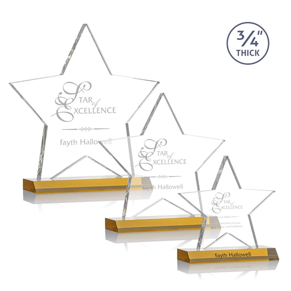Beautiful 3/4" thick Optical crystal star shape award mounted on a... from ASI 84592 St Regis Group / St Regis