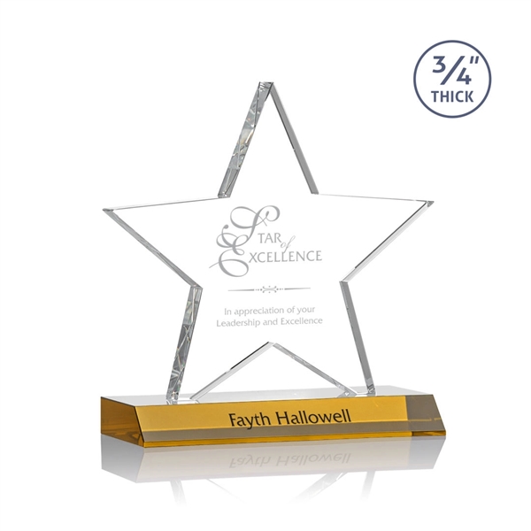 Beautiful 3/4" thick Optical crystal star shape award mounted on a... from ASI 84592 St Regis Group / St Regis