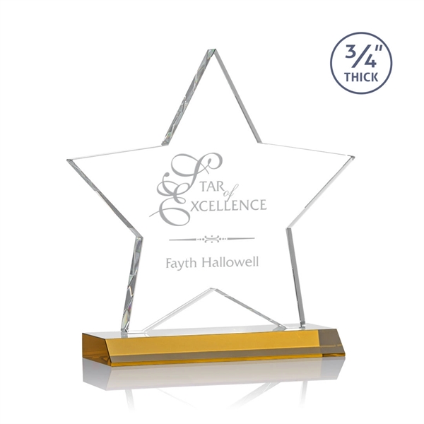 Beautiful 3/4" thick Optical crystal star shape award mounted on a... from ASI 84592 St Regis Group / St Regis