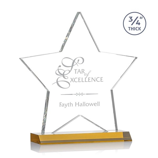 Beautiful 3/4" thick Optical crystal star shape award mounted on a... from ASI 84592 St Regis Group / St Regis