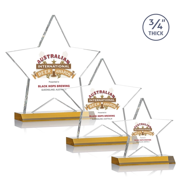 Optical crystal star shape award on an Amber optical crystal base.... from ASI 84592 St Regis Group / St Regis
