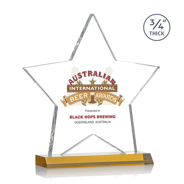 Optical crystal star shape award on an Amber optical crystal base.... from ASI 84592 St Regis Group / St Regis