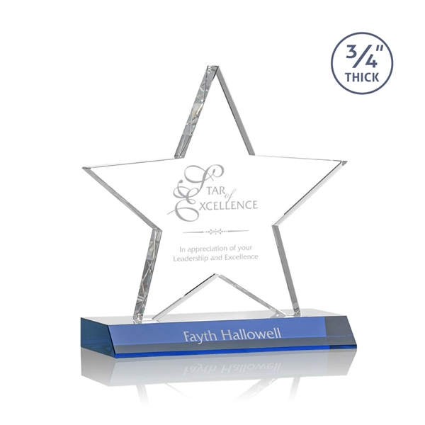 Beautiful 3/4" thick Optical crystal star shape award mounted on a... from ASI 84592 St Regis Group / St Regis