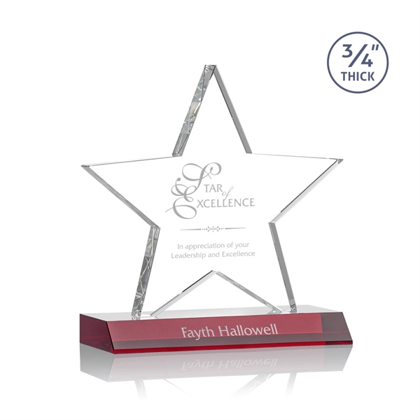 Beautiful 3/4" thick Optical crystal star shape award mounted on a... from ASI 84592 St Regis Group / St Regis