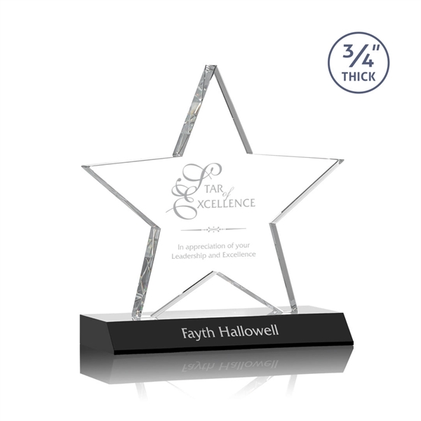 Beautiful 3/4" thick Optical crystal star shape award mounted on a... from ASI 84592 St Regis Group / St Regis