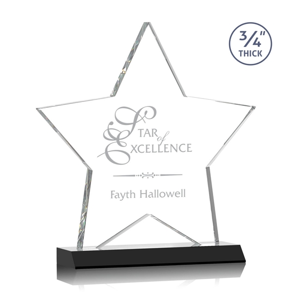 Beautiful 3/4" thick Optical crystal star shape award mounted on a... from ASI 84592 St Regis Group / St Regis
