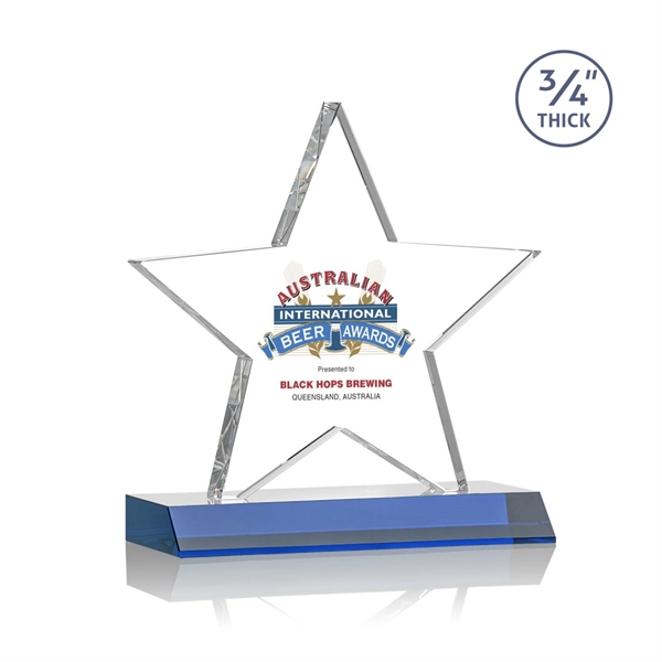 Optical crystal star shape award on a Blue optical crystal base.... from ASI 84592 St Regis Group / St Regis
