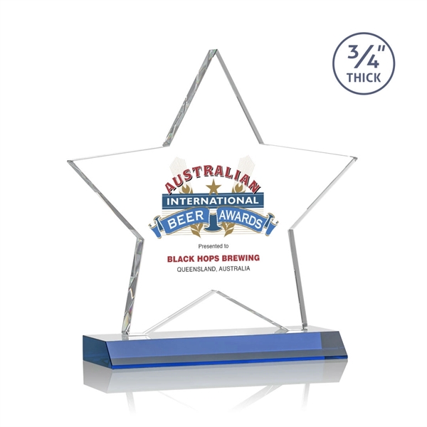 Optical crystal star shape award on a Blue optical crystal base.... from ASI 84592 St Regis Group / St Regis