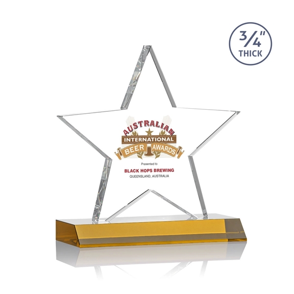 Optical crystal star shape award on an Amber optical crystal base.... from ASI 84592 St Regis Group / St Regis