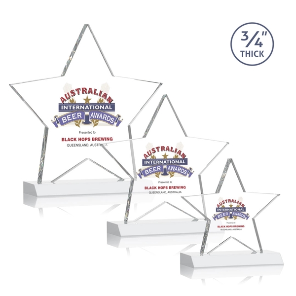 Optical crystal star shape award on a White optical crystal base.... from ASI 84592 St Regis Group / St Regis