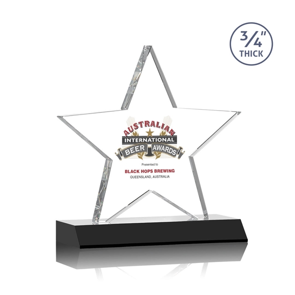 Optical crystal star shape award on a Black optical crystal base.... from ASI 84592 St Regis Group / St Regis