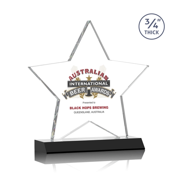 Optical crystal star shape award on a Black optical crystal base.... from ASI 84592 St Regis Group / St Regis