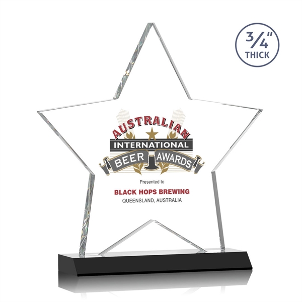 Optical crystal star shape award on a Black optical crystal base.... from ASI 84592 St Regis Group / St Regis