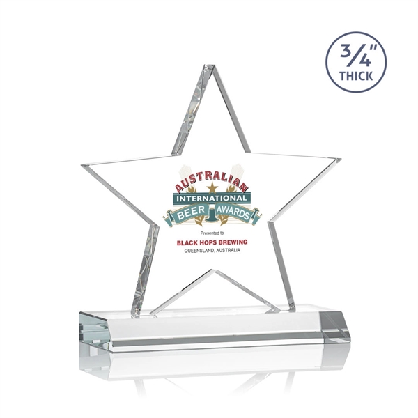 Optical crystal star shape award on a clear optical crystal base.... from ASI 84592 St Regis Group / St Regis