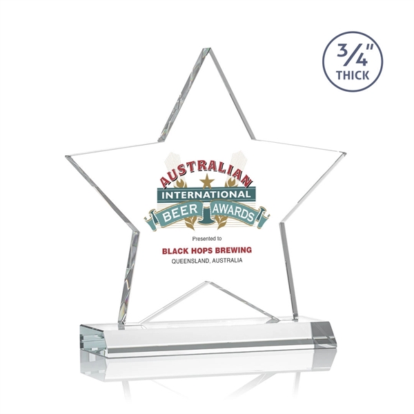 Optical crystal star shape award on a clear optical crystal base.... from ASI 84592 St Regis Group / St Regis
