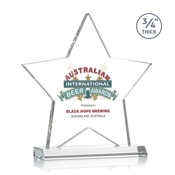 Optical crystal star shape award on a clear optical crystal base.... from ASI 84592 St Regis Group / St Regis