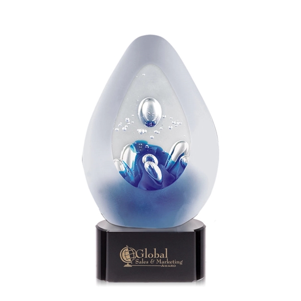 Hand blown 5 3/4" high art glass award on clear ,... from ASI 84592 St Regis Group / St Regis