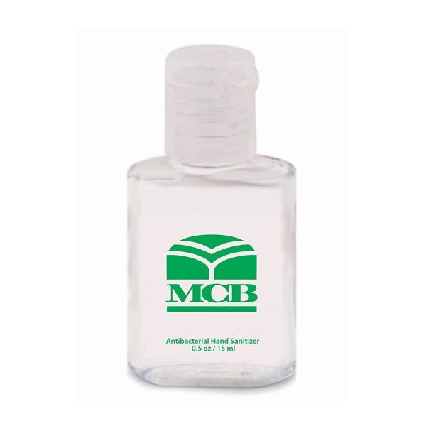 1.31" x 2.69" clear plastic 0.5 ounce bottle of hand sanitizer.... from ASI 90807 Tekweld