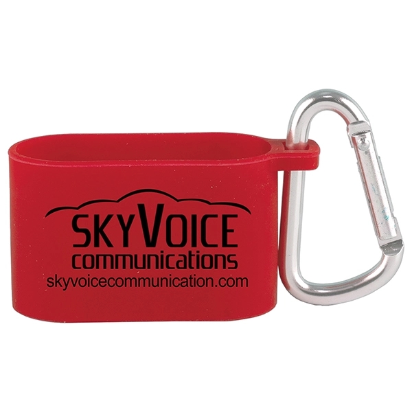 2" x 1 1/8" silicone wireless earbud case with miniature metal... from ASI 62660 Innovation Line